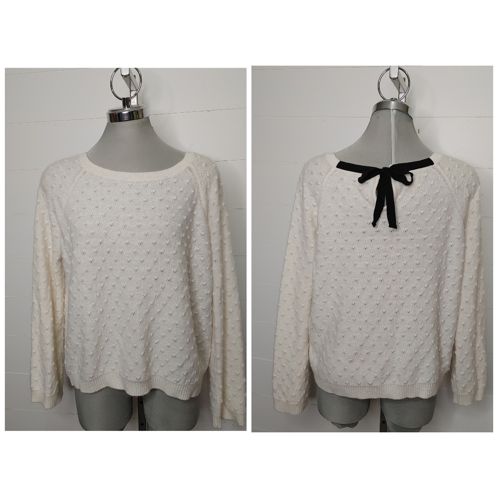 TOPSHOP Pointelle Angora Blend Sweater Size 10